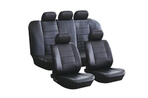 Изображение 1, KT 835620 Авточехлы универсальные экокожа черные Fashion KRAFT