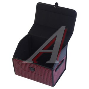 Изображение 2, ZUM820M  Органайзер в багажник 40х30х30см 3D экокожа черно-бордовый PREMIER