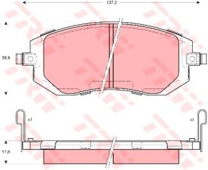 Изображение 2, GDB3328 Колодки тормозные SUBARU Forester,  Impreza передние (4шт.) TRW