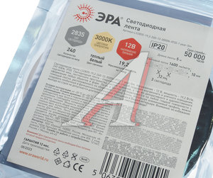 Изображение 3, LS2835 -19,2-240-12-3000K-IP20 Лента светодиодная гибкая 19.2W 5м IP20 12V теплый белый ЭРА