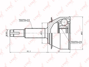 Изображение 1, CO1803 ШРУС наружный DAEWOO Nexia (8V) комплект LYNX