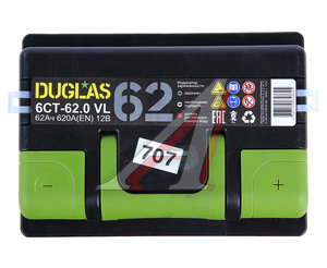 Изображение 2, 6СТ62 Аккумулятор DUGLAS 62А/ч обратная полярность,  низкий