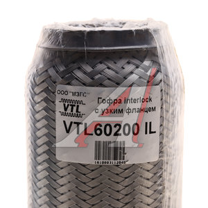 Изображение 3, VTL60200 IL Гофра глушителя 60x200 трехслойная interlock нержавеющая сталь МЗГС