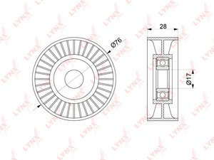 Изображение 1, PB5313 Ролик приводного ремня MERCEDES C (W204, C203) натяжителя LYNX