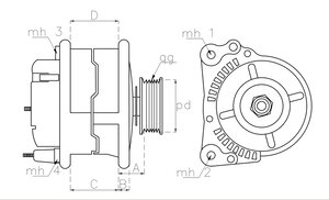Изображение 5, TT12741 Генератор ЯМЗ-534 ГАЗон Next 14В 150А TESLA TECHNICS