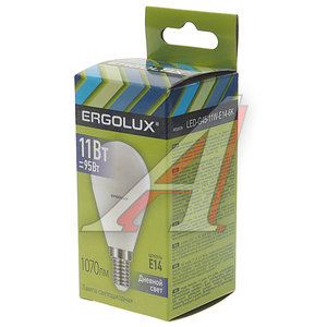 Изображение 2, LED-G45-11W-E14-6K Лампа светодиодная E14 G45 11W (95W) 220V дневной свет ERGOLUX
