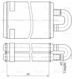 Изображение 8, LRH0303 Радиатор отопителя ПАЗ, ЛиАЗ (фронтальный) блок LUZAR