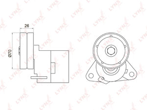 Изображение 1, PT3031 Натяжитель приводного ремня CHEVROLET Lacetti (03-), Captiva (06-), Epica (05-) LYNX