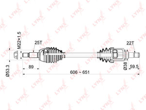 Изображение 1, CD1047 Привод FORD Fiesta (00-08) колеса переднего левый LYNX