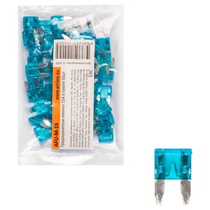 Изображение 1, AFU-M-15 Предохранитель 15A флажковый MINI комплект (50шт.) AIRLINE