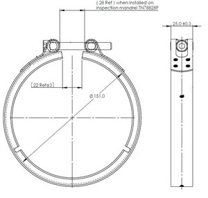 Изображение 3, 78828 Хомут КАМАЗ-ЕВРО-4 выхлопной трубы d=150-160мм (нержавеющая сталь) DINEX