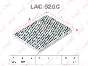 Изображение 1, LAC528C Фильтр воздушный салона HYUNDAI ix20 (10-) KIA Venga (09-) угольный LYNX