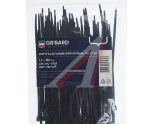 Изображение 2, GRE-010-0002 Хомут-стяжка 100х2.5 пластик черный (100шт.) GRISARD ELECTRIC