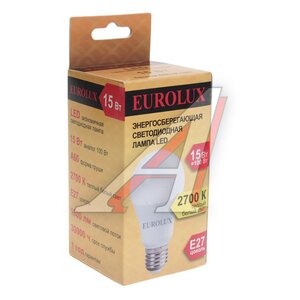 Изображение 2, 4606059029519 Лампа светодиодная E27 A60 15W (100W) 220V теплый EUROLUX