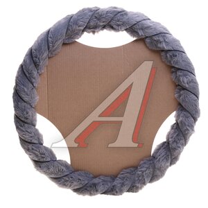 Изображение 2, S01107045 Оплетка руля (M) 38-39см искусственный мех серая Arctic-10 SKYWAY