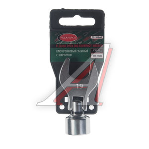 Изображение 1, RF-751319AF Ключ рожковый 19мм 3/8" шарнирный с держателем ROCKFORCE