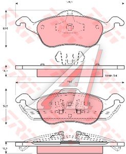 Изображение 4, GDB1358 Колодки тормозные FORD Focus 1 (98-04) передние (4шт.) TRW