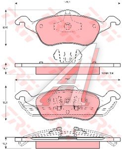 Изображение 4, GDB1358 Колодки тормозные FORD Focus 1 (98-04) передние (4шт.) TRW