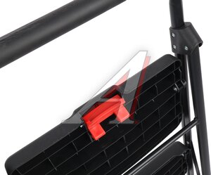 Изображение 5, PP-03 Лестница-стремянка 3 ступени стальная с пластиковыми ступенями AOMANTE