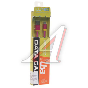 Изображение 1, LDNIO LS-092P Кабель micro-USB 1м лиловый силиконовый плоский LDNIO