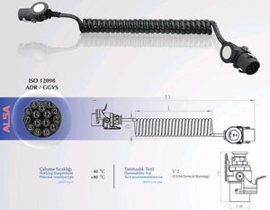 Изображение 2, 05RF020345 Кабель электрический АБС прицепа 15-полюсный L=4500мм ALSA