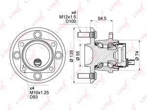 Изображение 4, WH1019 Ступица TOYOTA Corolla (00-) задняя (с АБС) LYNX