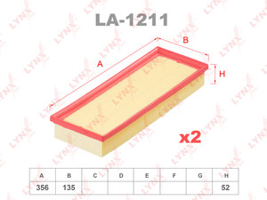 Изображение 1, LA1211 Фильтр воздушный MERCEDES C, E, S, ML, GL (M112/M113/M272/M273) комплект (2шт.) LYNX