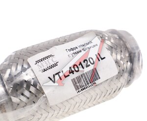 Изображение 2, VTL40120 IL Гофра глушителя 40x120 трехслойная interlock нержавеющая сталь МЗГС