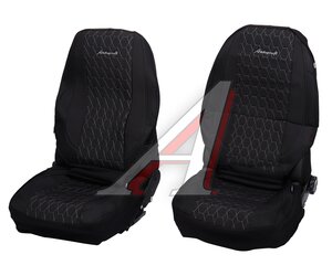 Изображение 1, VER-1505 BK/GY Авточехлы универсальные 3D лен черно-серые (15 предм.) Verona AUTOPROFI