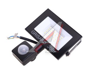 Изображение 1, GRE-004-0017 Светильник светодиодный 220V 30W 6500K с датчиком движения черный GRISARD ELECTRIC