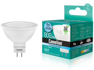Изображение 1, C-LED10-JCDR/845/GU5.3 Лампа светодиодная GU5.3 JCDR 10W (85W) 220V холодный CAMELION