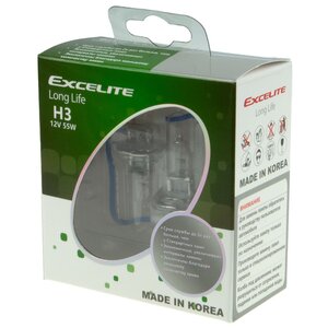 Изображение 1, EX-10303C Лампа 12V H3 55W PK22s до 3200K (2шт.) Long Life EXCELITE