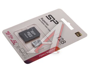 Изображение 1, SP128GBSTXDA2V20SP Карта памяти 128GB MicroSD class 10 + SD адаптер SILICON POWER