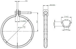 Изображение 2, 68867 Хомут глушителя SCANIA 94, 114, 124, 144 series (d=114) (цинк) E-line DINEX