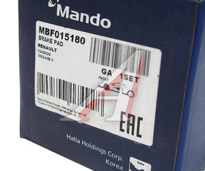 Изображение 4, MBF015180 Колодки тормозные RENAULT Megane 2, Scenic 2 передние (4шт.) MANDO
