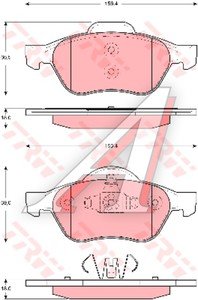 Изображение 4, GDB1687 Колодки тормозные RENAULT Megane 2,  Laguna 2,  Scenic 2 передние (4шт.) TRW