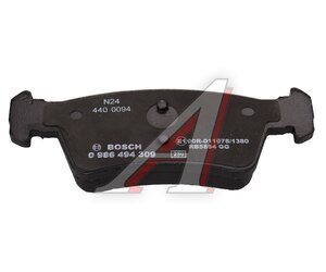 Изображение 4, 0986494309 Колодки тормозные VW Touareg, T5 задние (с датчиком) (4шт.) BOSCH