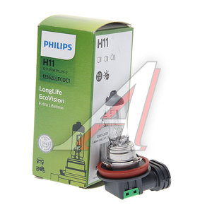 Изображение 2, 12362LLECOC1 Лампа 12V H11 55W PGJ19-2 Long Life Eco Vision PHILIPS