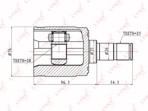 Изображение 1, CI3401 ШРУС внутренний HONDA Civic (87-98) правый комплект LYNX