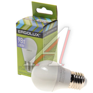 Изображение 1, LED-G45-9W-E27-6K Лампа светодиодная Е27 G45 9W (80W) 220V дневной свет ERGOLUX