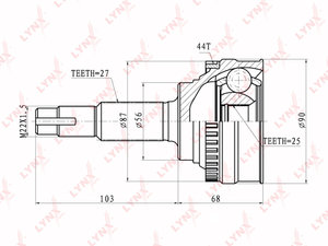 Изображение 1, CO5718A ШРУС наружный NISSAN Primera (90-96) комплект LYNX