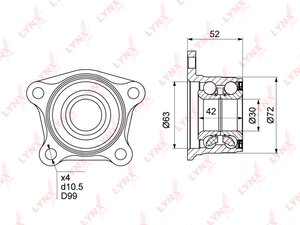 Изображение 2, WB1023 Подшипник ступицы TOYOTA Camry (96-01) задней LYNX