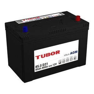 Изображение 1, 6СТ85(0) D31 Аккумулятор TUBOR AGM 85А/ч обратная полярность