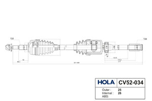 Изображение 3, CV52034 Привод RENAULT Duster (12-) колеса переднего правый HOLA
