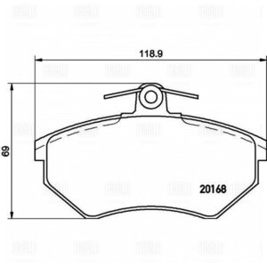 Изображение 2, PF4160 Колодки тормозные VW Golf, Vento AUDI 80 передние (4шт.) TRIALLI