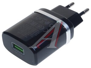 Изображение 2, C12Q Устройство зарядное в розетку 1USB черное HOCO