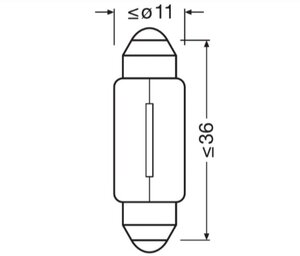 Изображение 6, 6461 Лампа 12V C10W SV8.5-8 36мм OSRAM