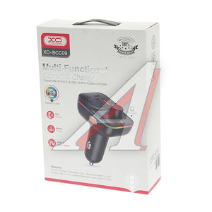 Изображение 4, BCC09 black Устройство зарядное в прикуриватель с трансмиттером (bluetooth, hands free) черное XO