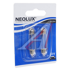 Изображение 1, N264-02B Лампа 12V C10W SV8.5-8 41мм 100лм блистер (2шт.) Standard NEOLUX