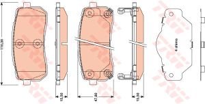 Изображение 2, GDB3449 Колодки тормозные HYUNDAI iX55 KIA Carnival задние (4шт.) TRW